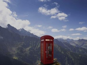 Vintage Phone Booth On a Mountain